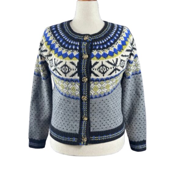 Heartloom Sylvia Cardi Fair Isle Scandi Girl Nordic Hygge Cardigan (Size L) - Picture 2 of 16